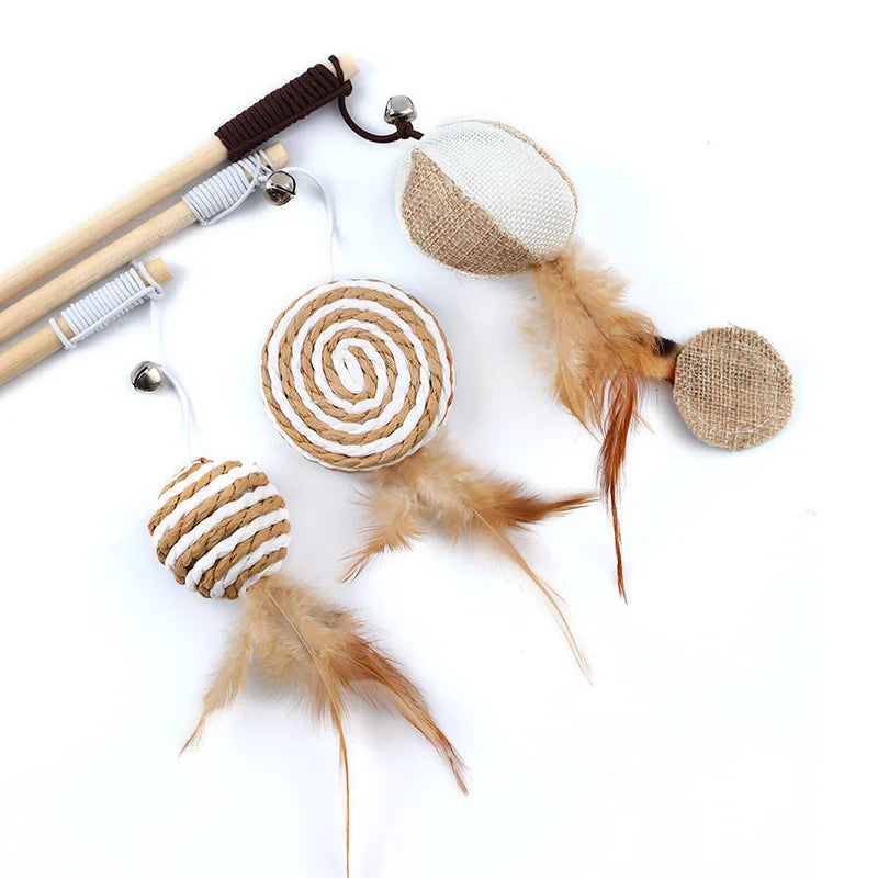 Interactive Feather Cat Wand