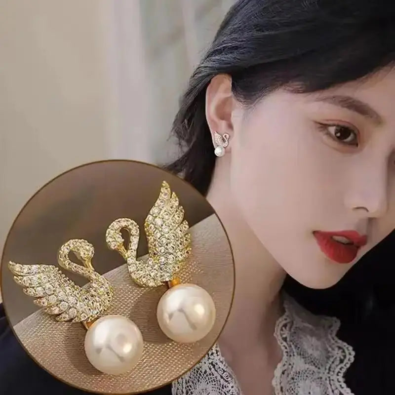 Korean Crystal Heart Earrings