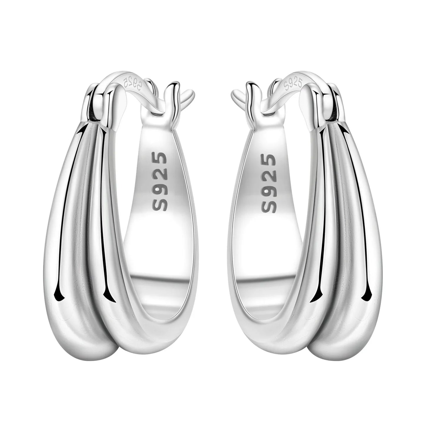 925 Sterling Silver Multi-Layer Hoop Earrings – Fine Jewelry for Women