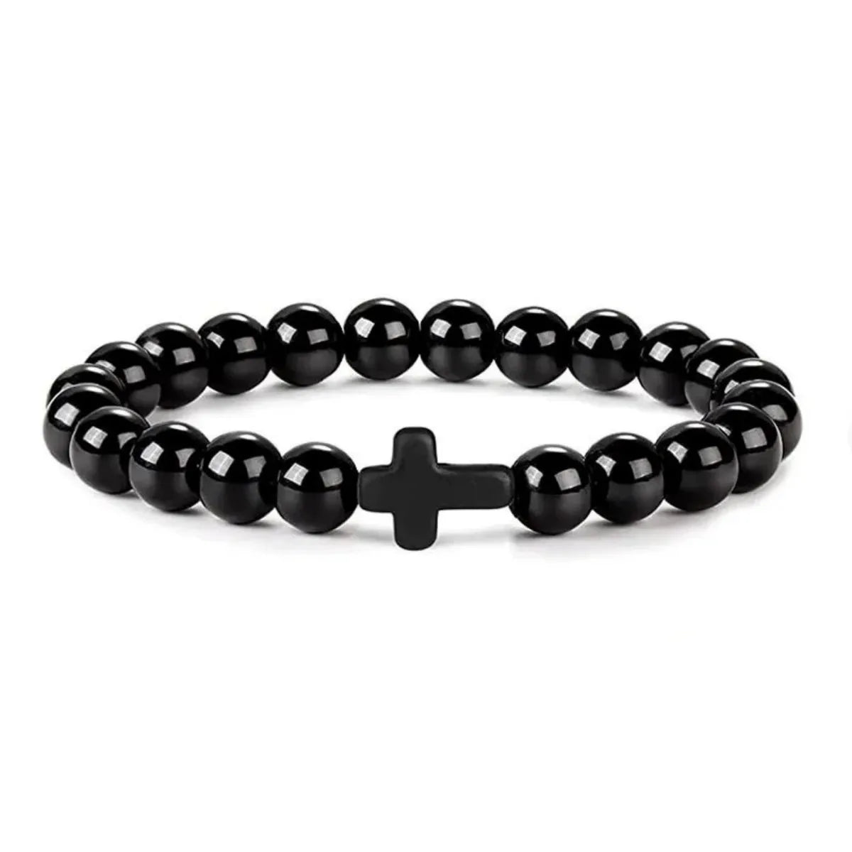 Natural Stone Cross Bracelet
