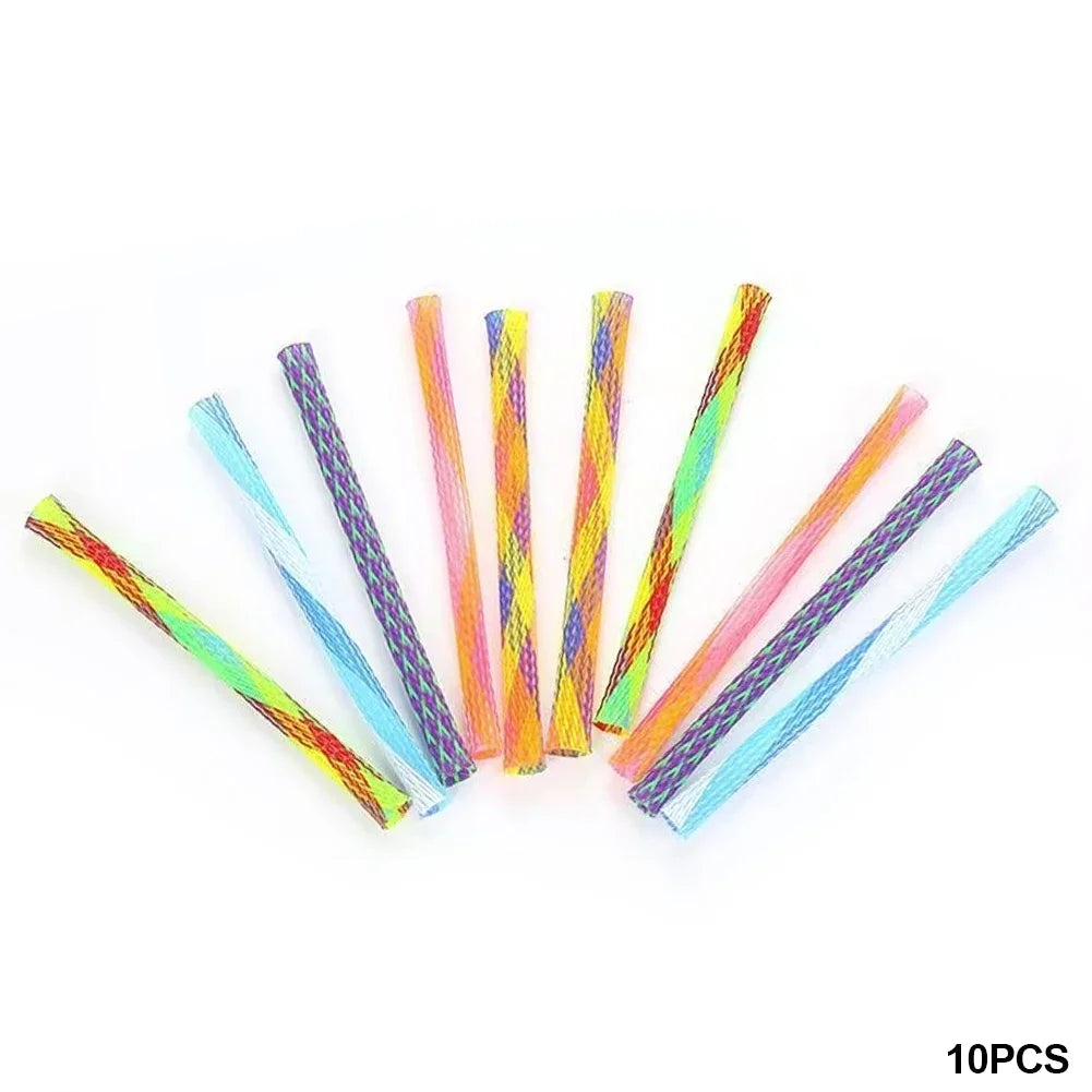 10Pcs Colorful Cat Spring Toys – Bouncing & Interactive Coil Tubes for Pets
