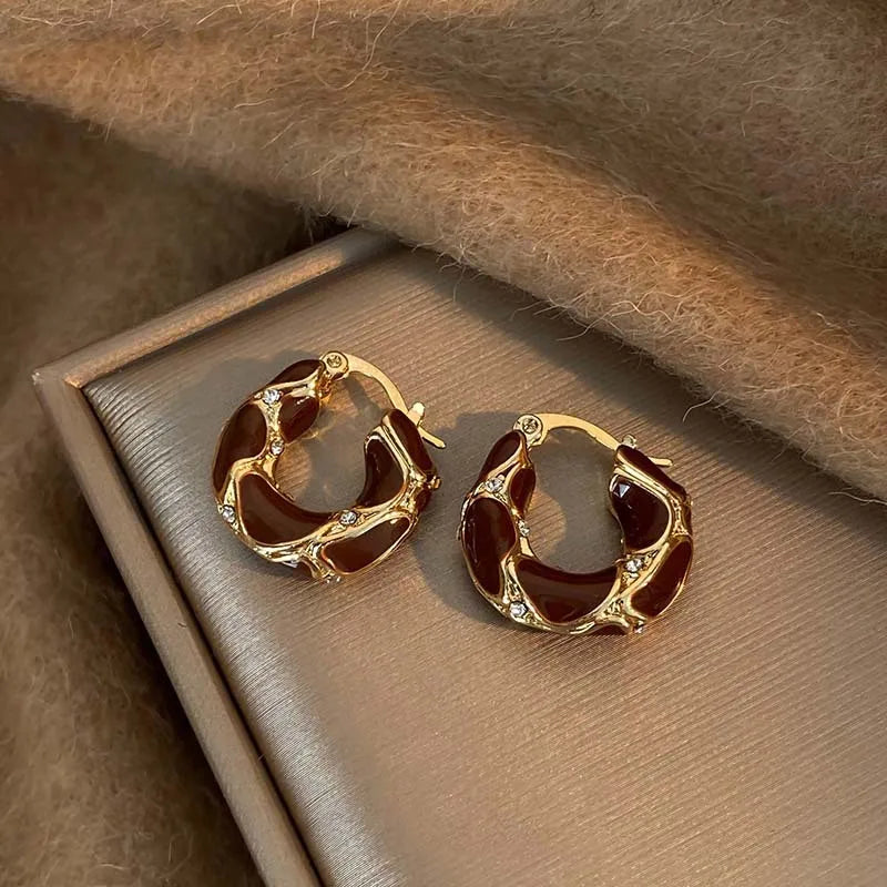 Vintage Drip U Hoop Earrings