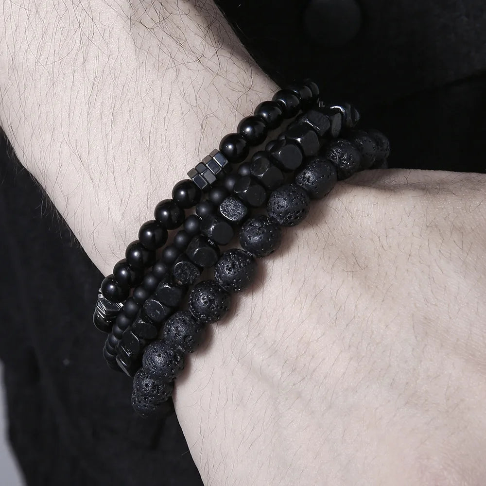 Volcanic Stone Men’s Bracelet Set