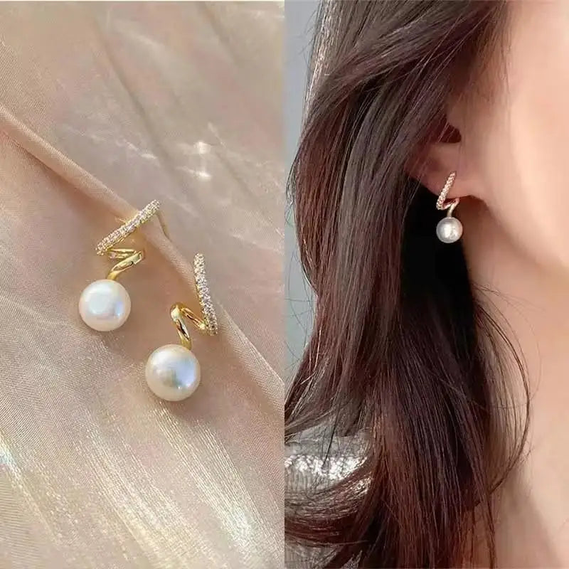 Korean Crystal Heart Earrings