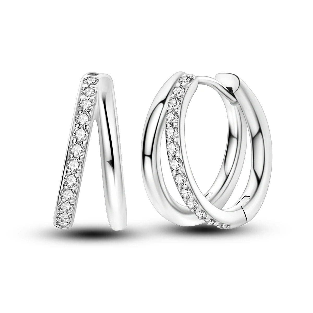 925 Sterling Silver Multi-Layer Hoop Earrings – Fine Jewelry for Women
