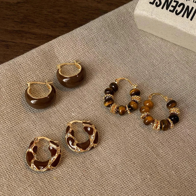 Vintage Drip U Hoop Earrings