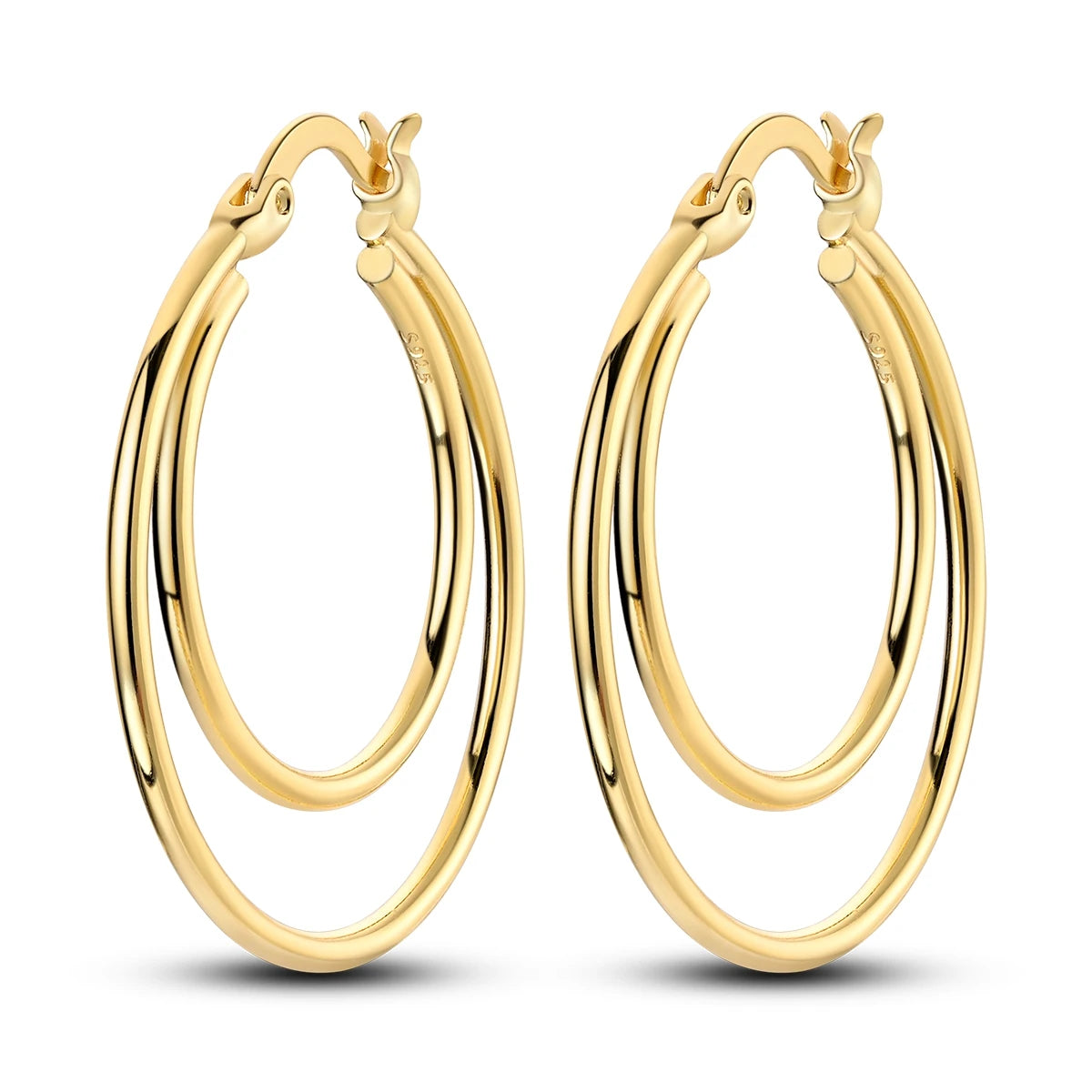 925 Sterling Silver Multi-Layer Hoop Earrings – Fine Jewelry for Women
