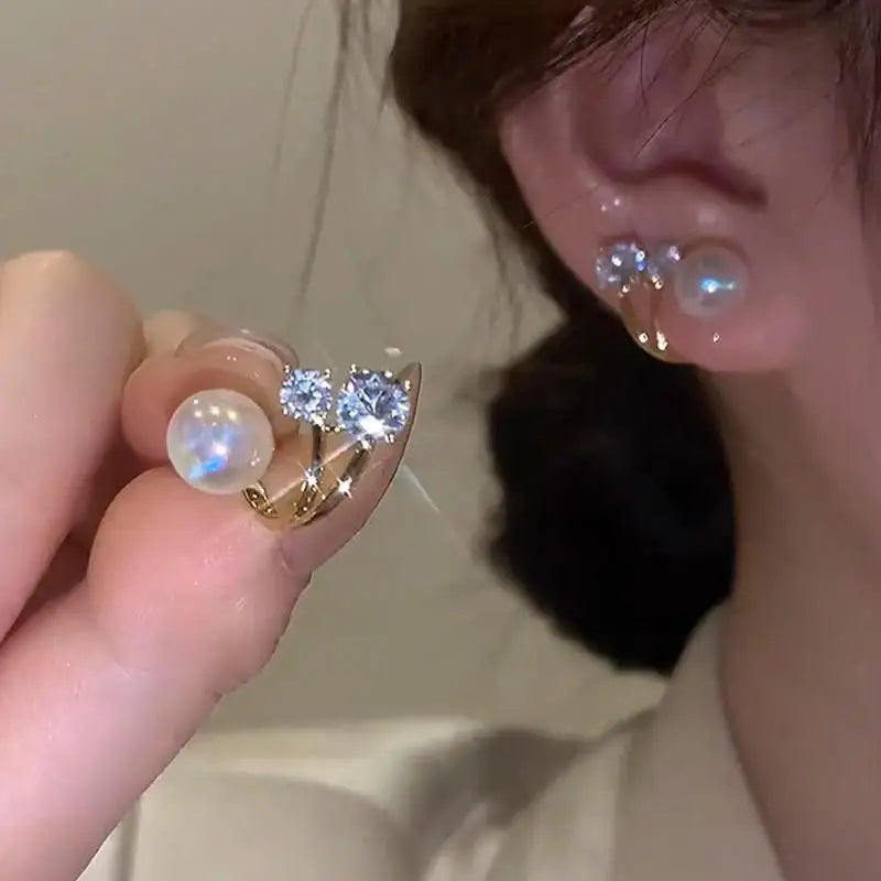 Korean Crystal Heart Earrings