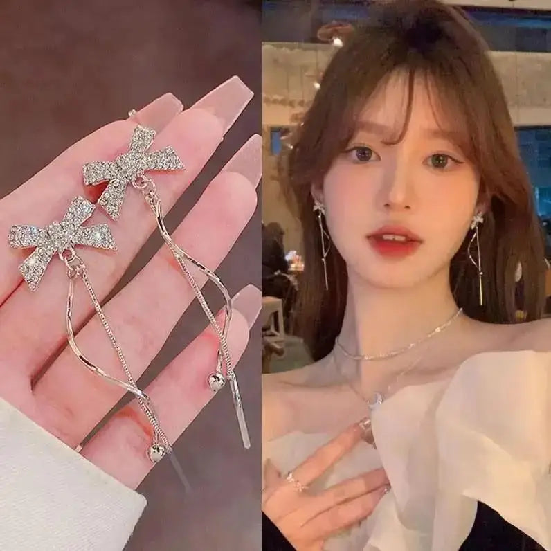 Korean Crystal Heart Earrings