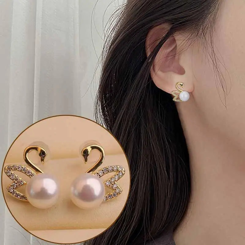 Korean Crystal Heart Earrings