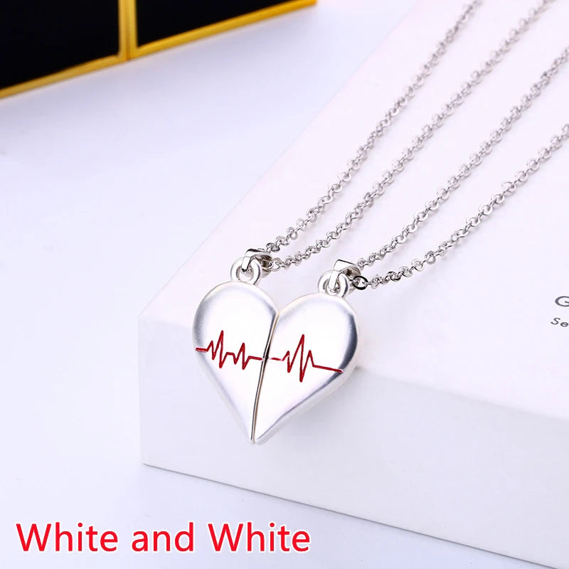 Magnetic Heartbeat Couple Necklace