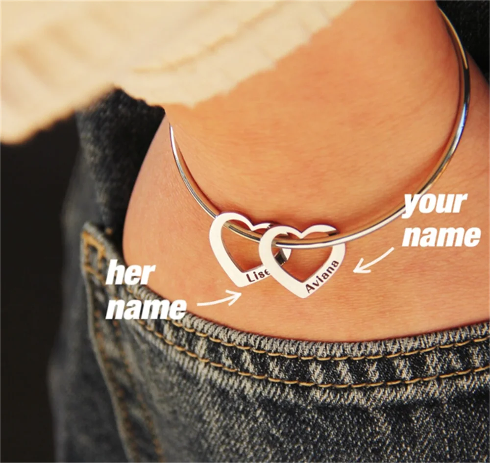 Personalized Heart Name Bracelet