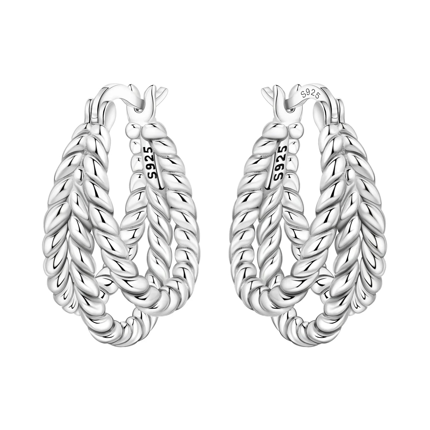 925 Sterling Silver Multi-Layer Hoop Earrings – Fine Jewelry for Women