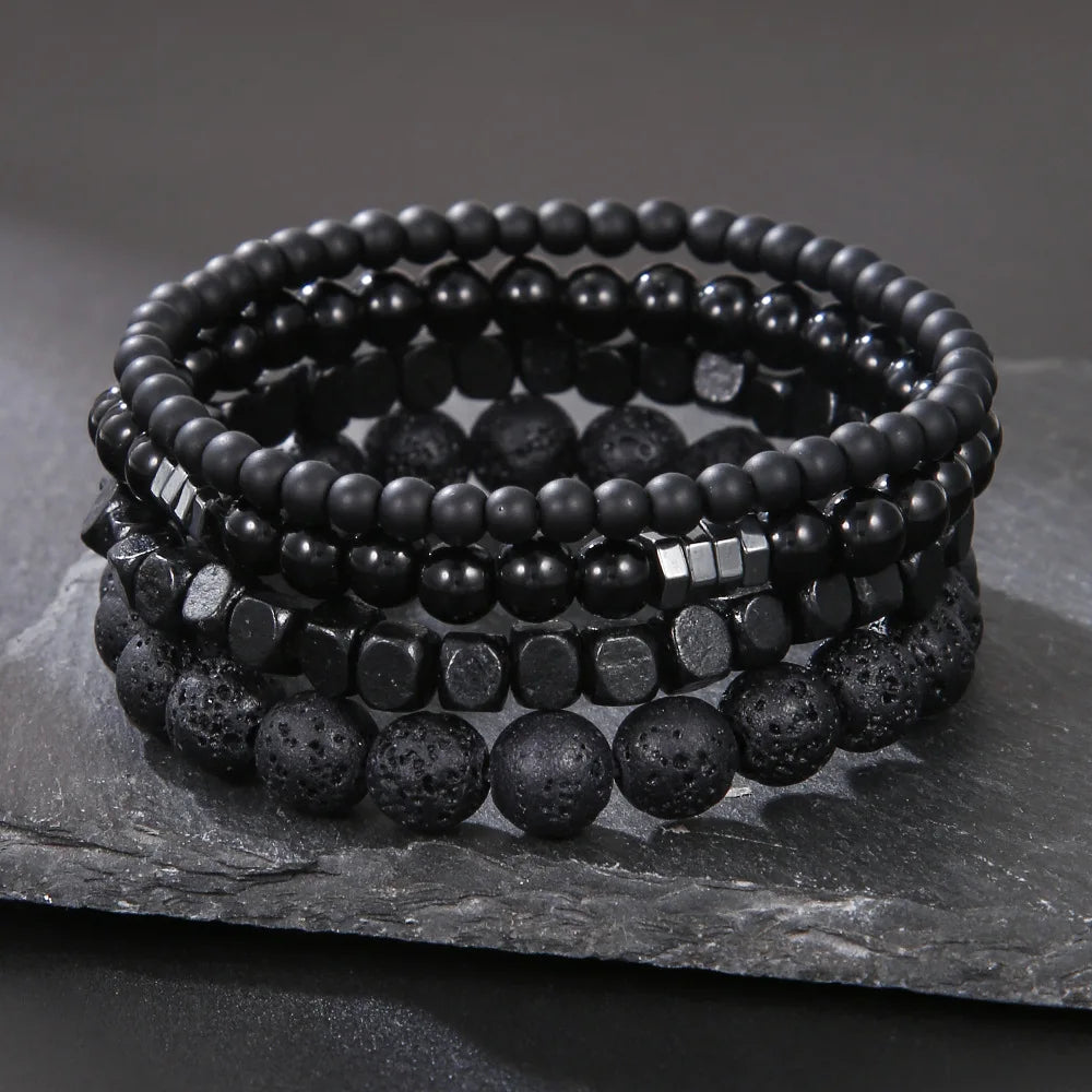 Volcanic Stone Men’s Bracelet Set