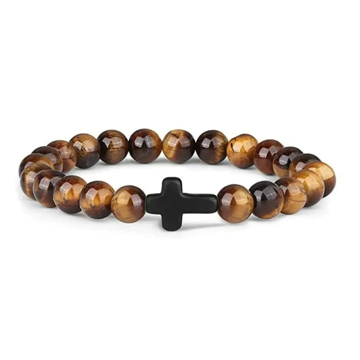 Natural Stone Cross Bracelet