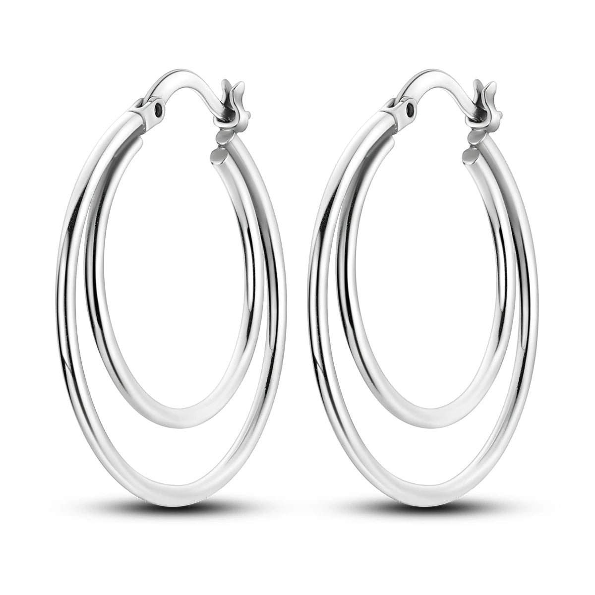 925 Sterling Silver Multi-Layer Hoop Earrings – Fine Jewelry for Women