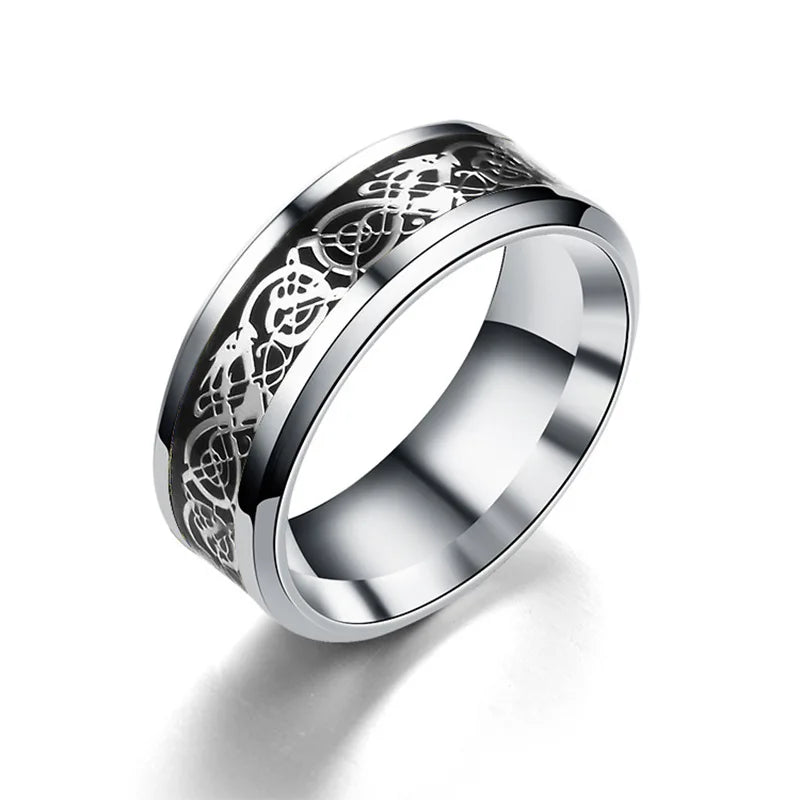 Celtic Dragon Tungsten Ring