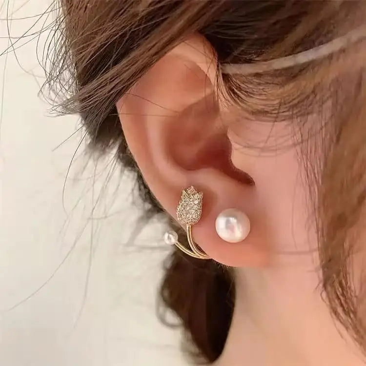 Korean Crystal Heart Earrings