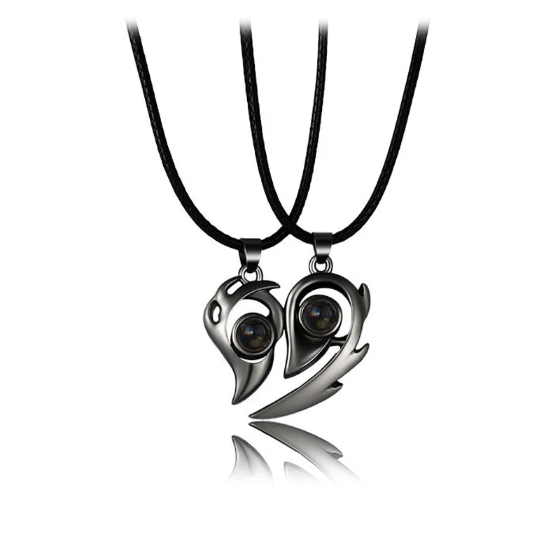 Magnetic Heartbeat Couple Necklace