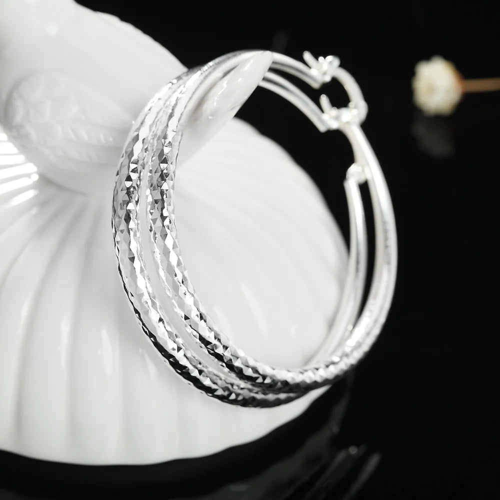 Elegant Sterling Silver Hoop Earrings
