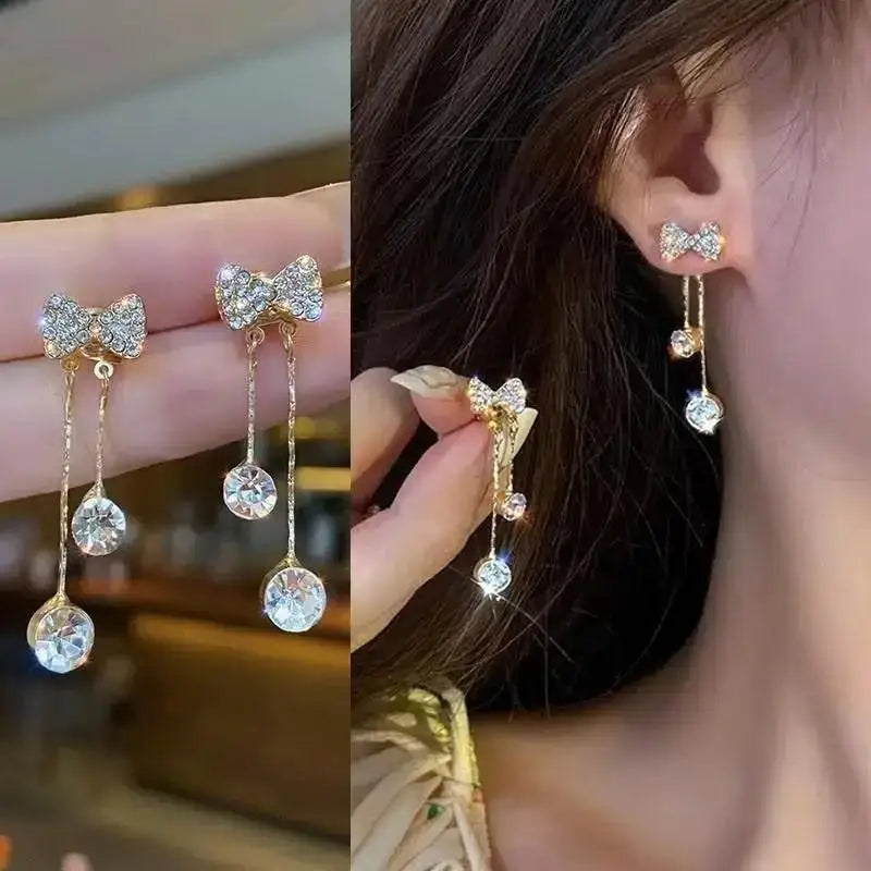Korean Crystal Heart Earrings
