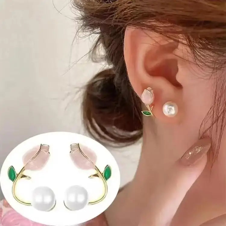 Korean Crystal Heart Earrings