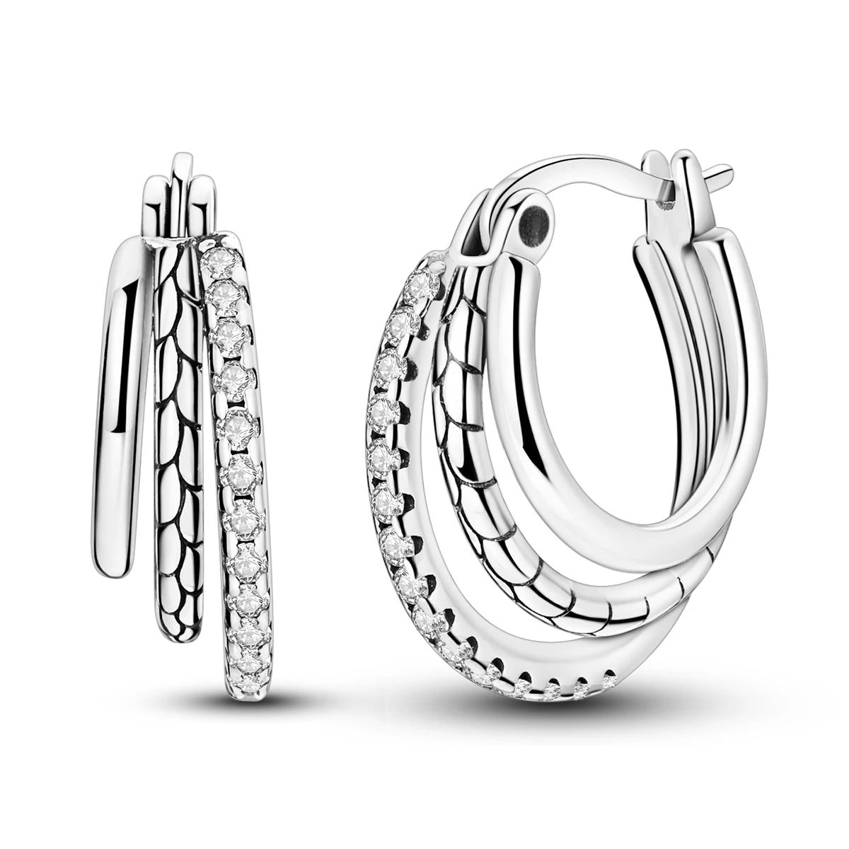 925 Sterling Silver Multi-Layer Hoop Earrings – Fine Jewelry for Women