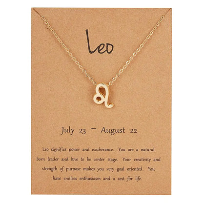Zodiac Sign Constellation Pendant Choker Charm Necklace