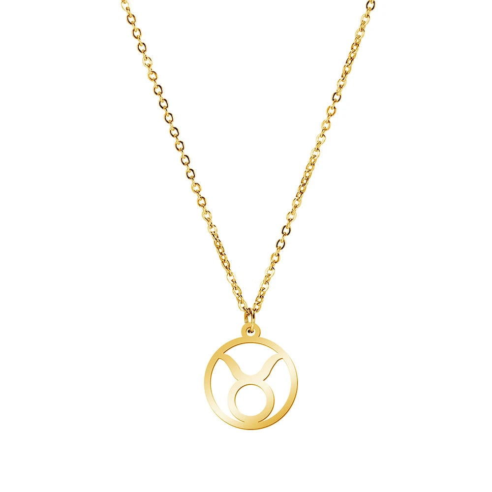 Zodiac Pendant Stainless Steel Necklace