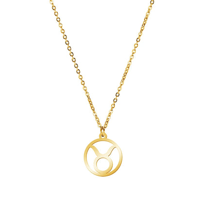 Zodiac Pendant Stainless Steel Necklace