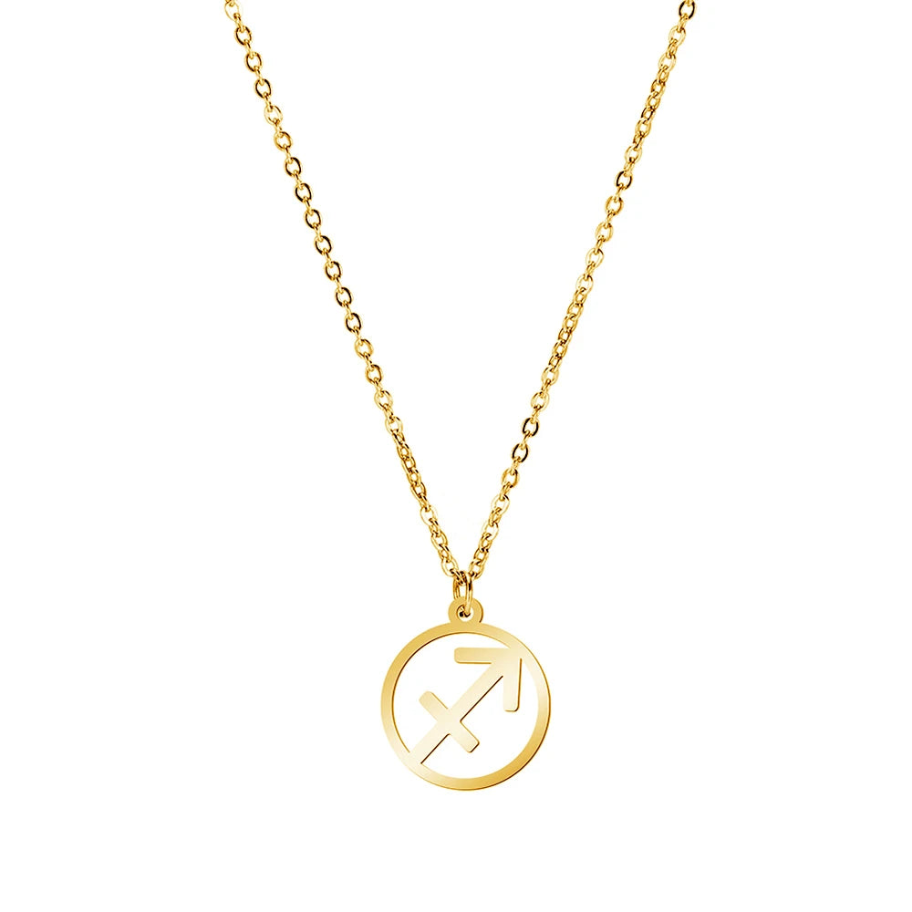 Zodiac Pendant Stainless Steel Necklace