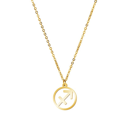 Zodiac Pendant Stainless Steel Necklace