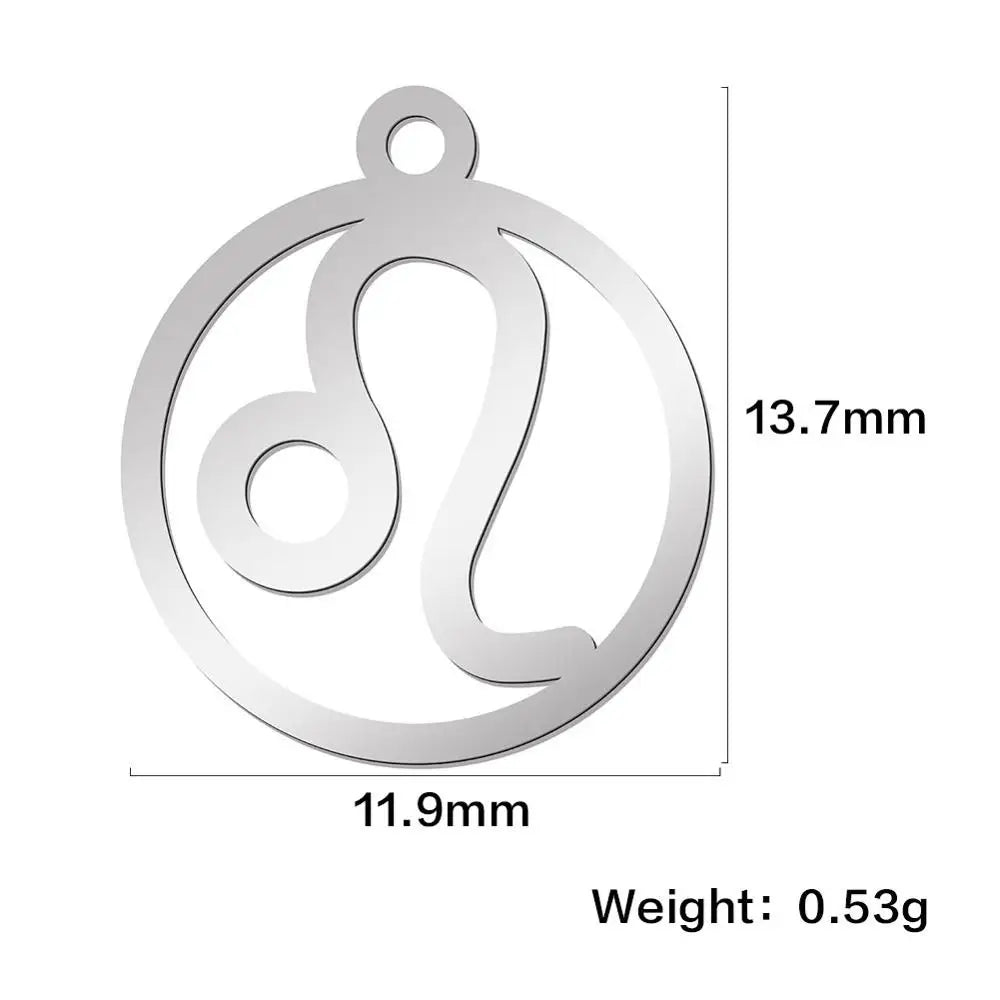 Zodiac Sign Stainless Steel Charm Pendant