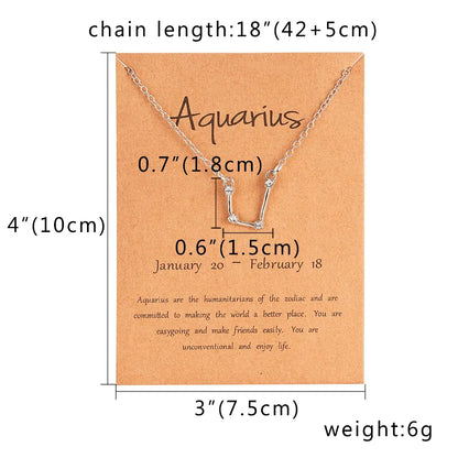 Zodiac Sign Constellation Pendant Choker Charm Necklace