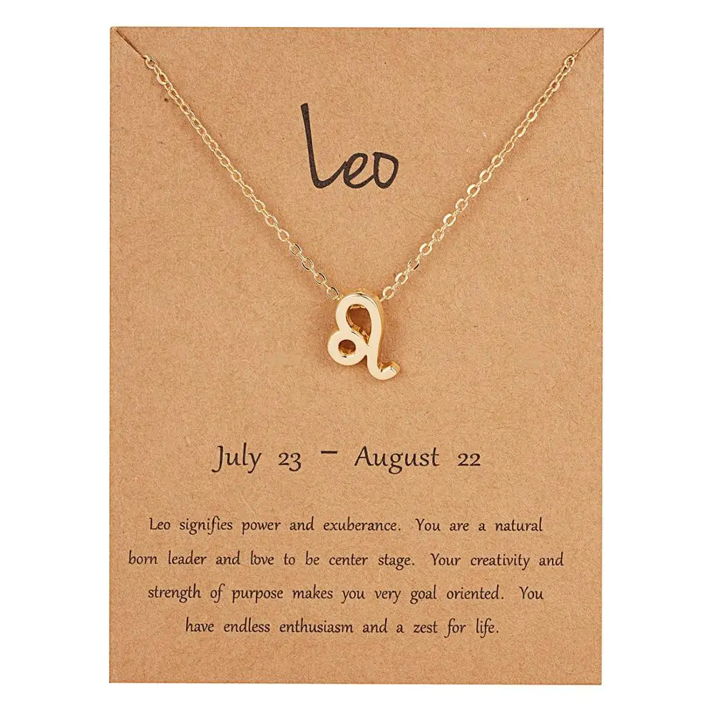 Zodiac Sign Constellation Pendant Choker Charm Necklace