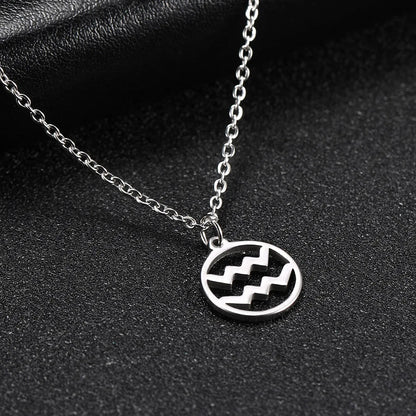 Zodiac Pendant Stainless Steel Necklace