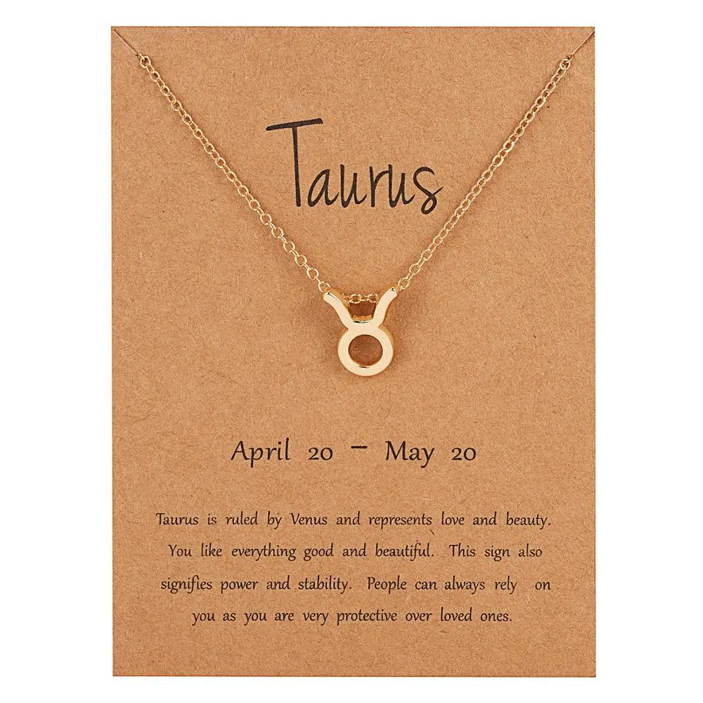 Zodiac Sign Constellation Pendant Choker Charm Necklace