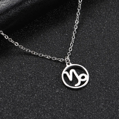 Zodiac Pendant Stainless Steel Necklace