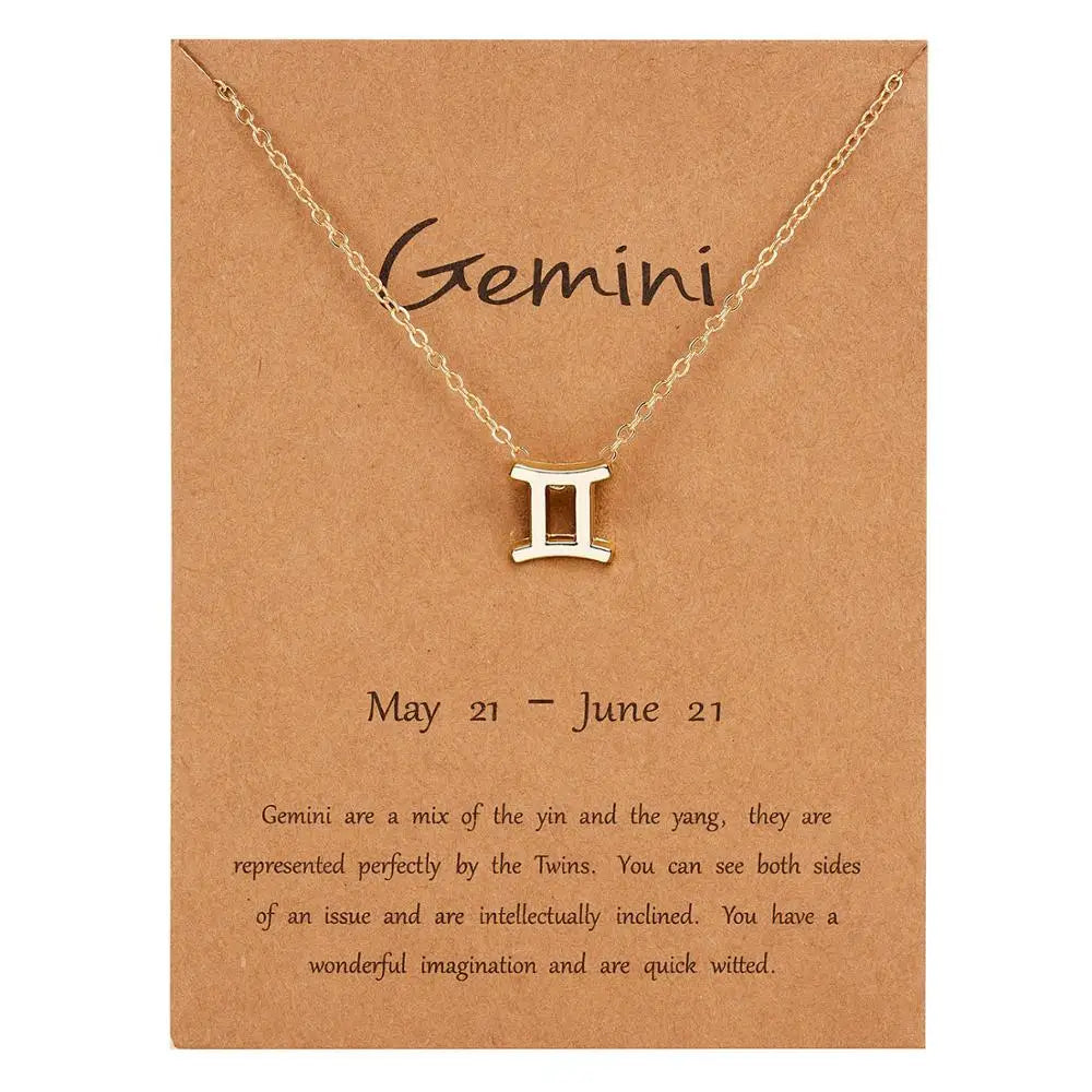 Zodiac Sign Constellation Pendant Choker Charm Necklace
