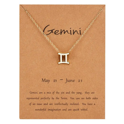 Zodiac Sign Constellation Pendant Choker Charm Necklace