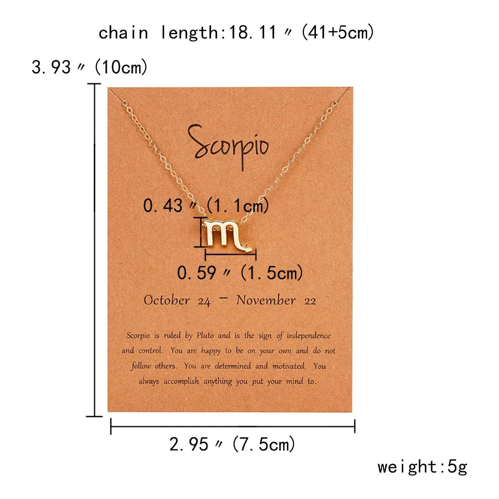 Zodiac Sign Constellation Pendant Choker Charm Necklace