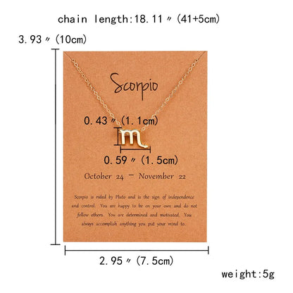 Zodiac Sign Constellation Pendant Choker Charm Necklace