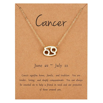 Zodiac Sign Constellation Pendant Choker Charm Necklace