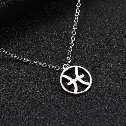 Zodiac Pendant Stainless Steel Necklace