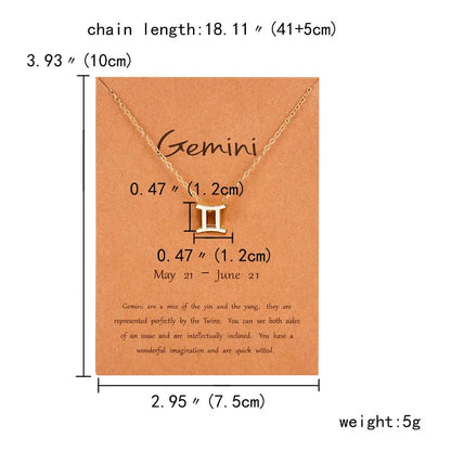 Zodiac Sign Constellation Pendant Choker Charm Necklace