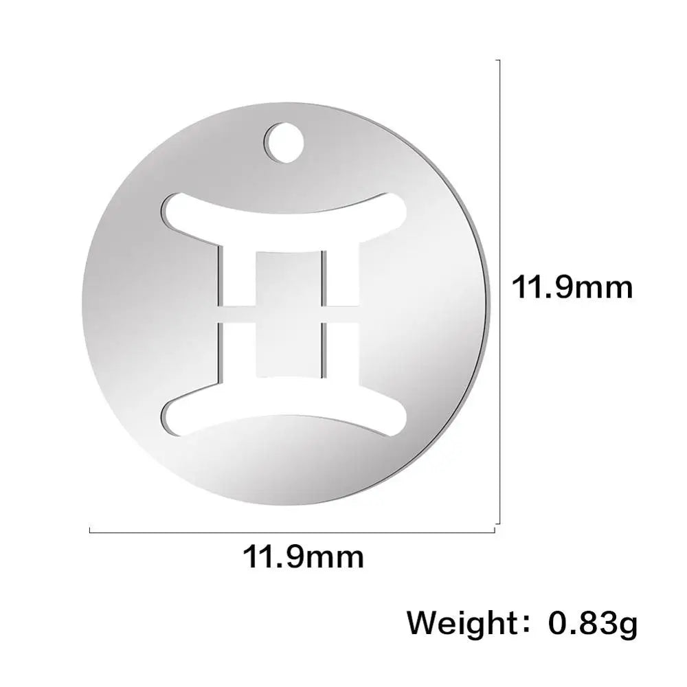 Zodiac Sign Stainless Steel Charm Pendant