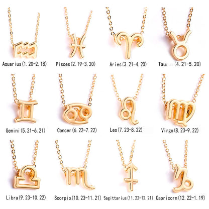 Zodiac Sign Constellation Pendant Choker Charm Necklace