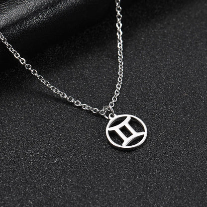 Zodiac Pendant Stainless Steel Necklace