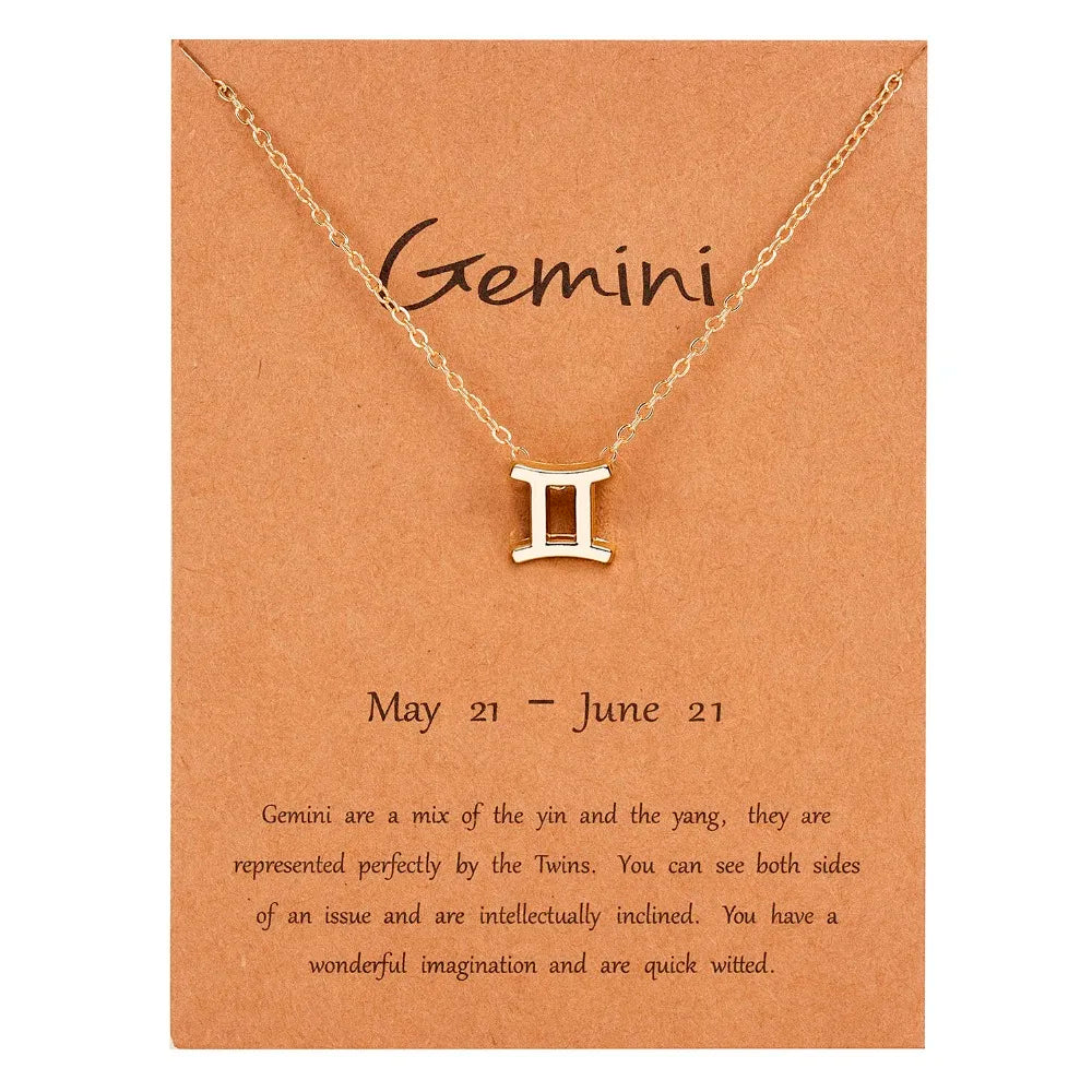 Zodiac Sign Constellation Pendant Choker Charm Necklace