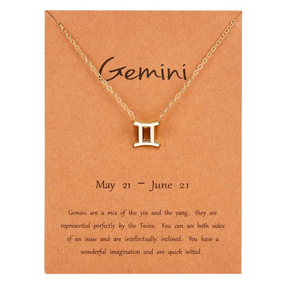 Zodiac Sign Constellation Pendant Choker Charm Necklace